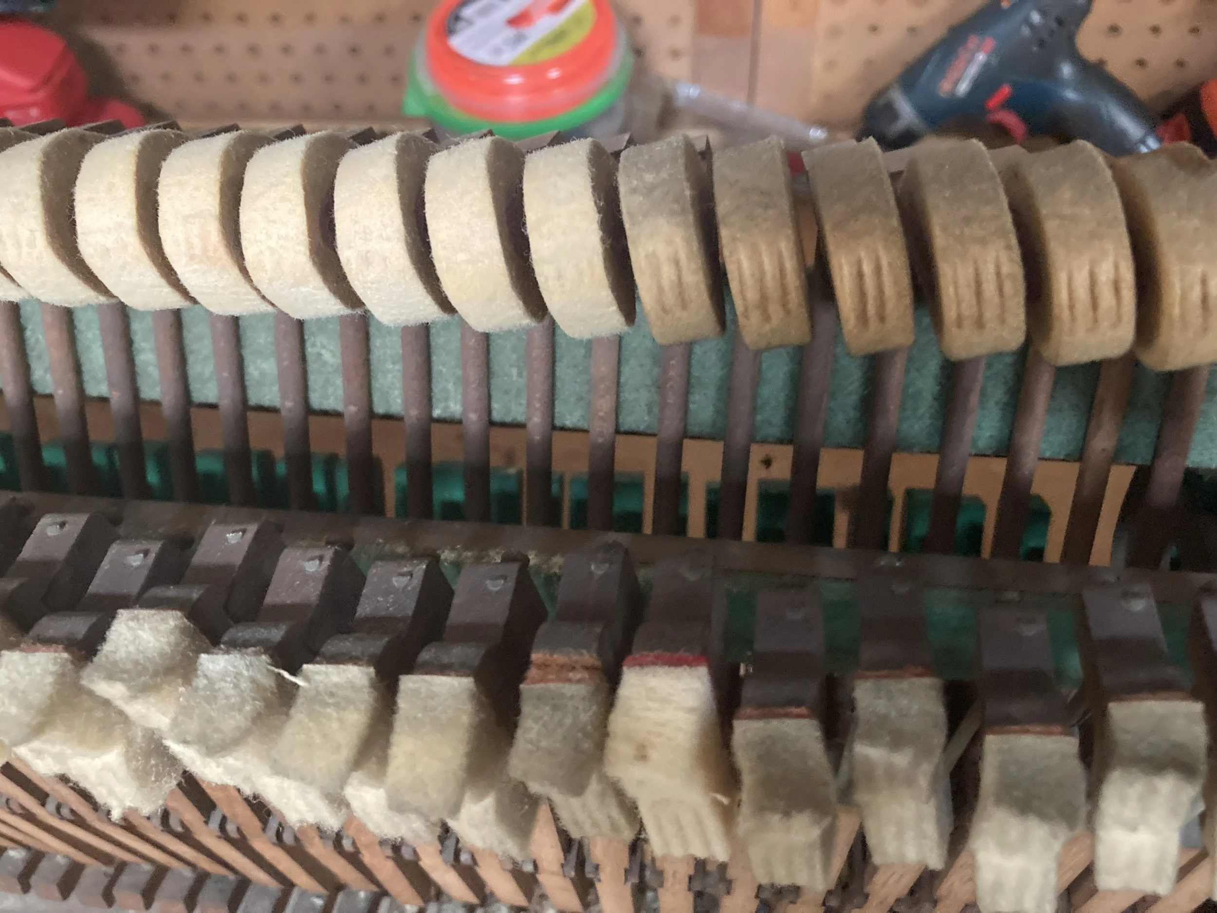 Piano hammers and action