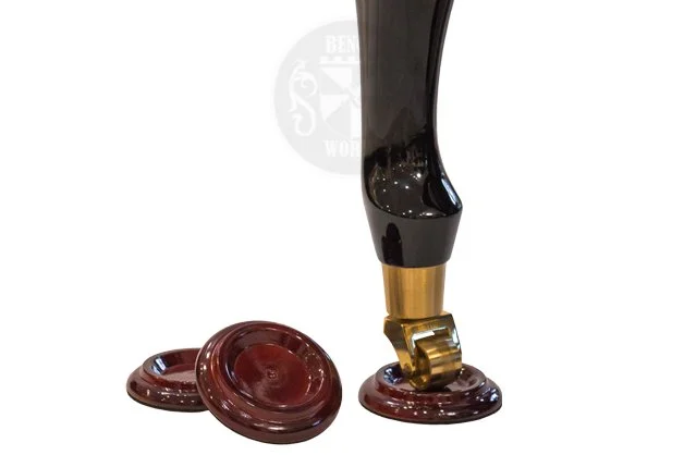 Wooden Caster Cups — Polished Mahogany, Set of 3