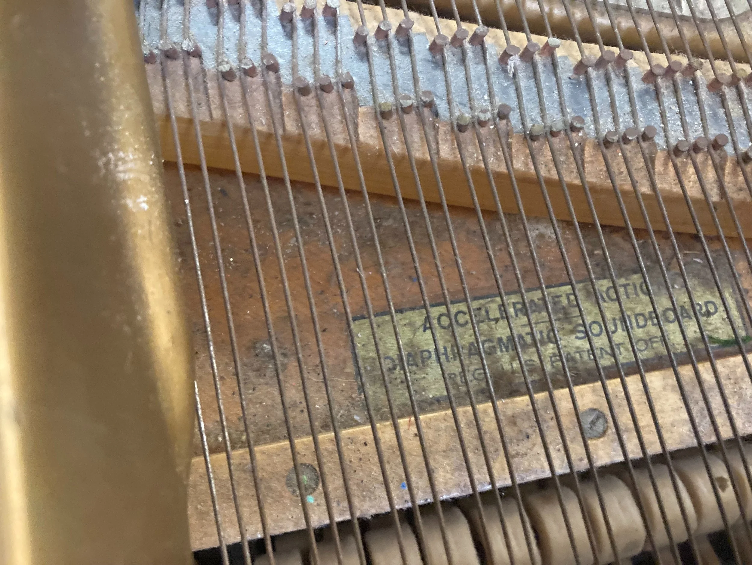 Piano soundboard interior