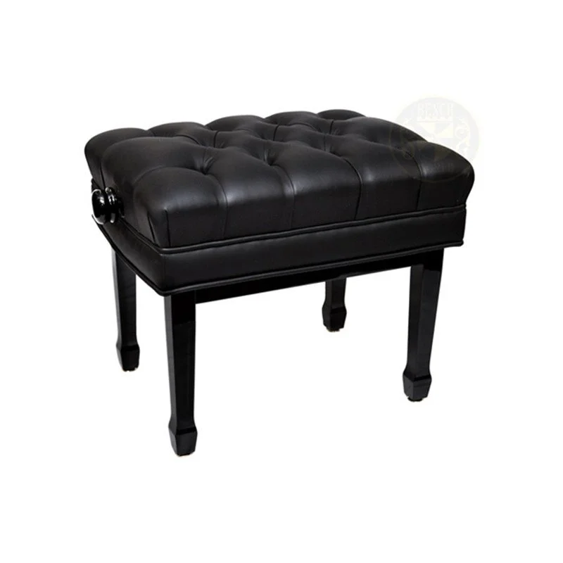 Delta Adjustable Piano Bench Satin Ebony Genuine Leather