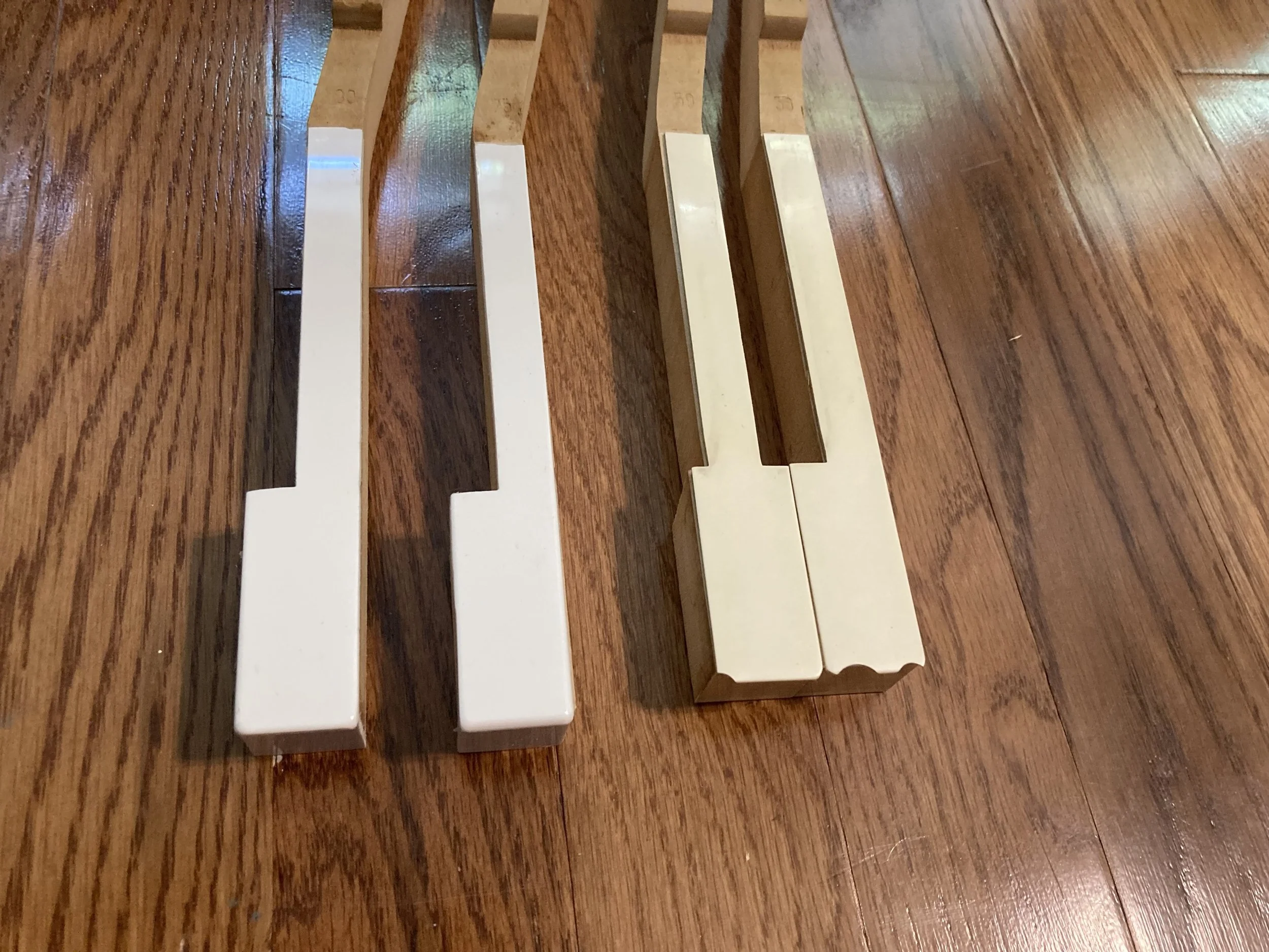 Piano keys before and after